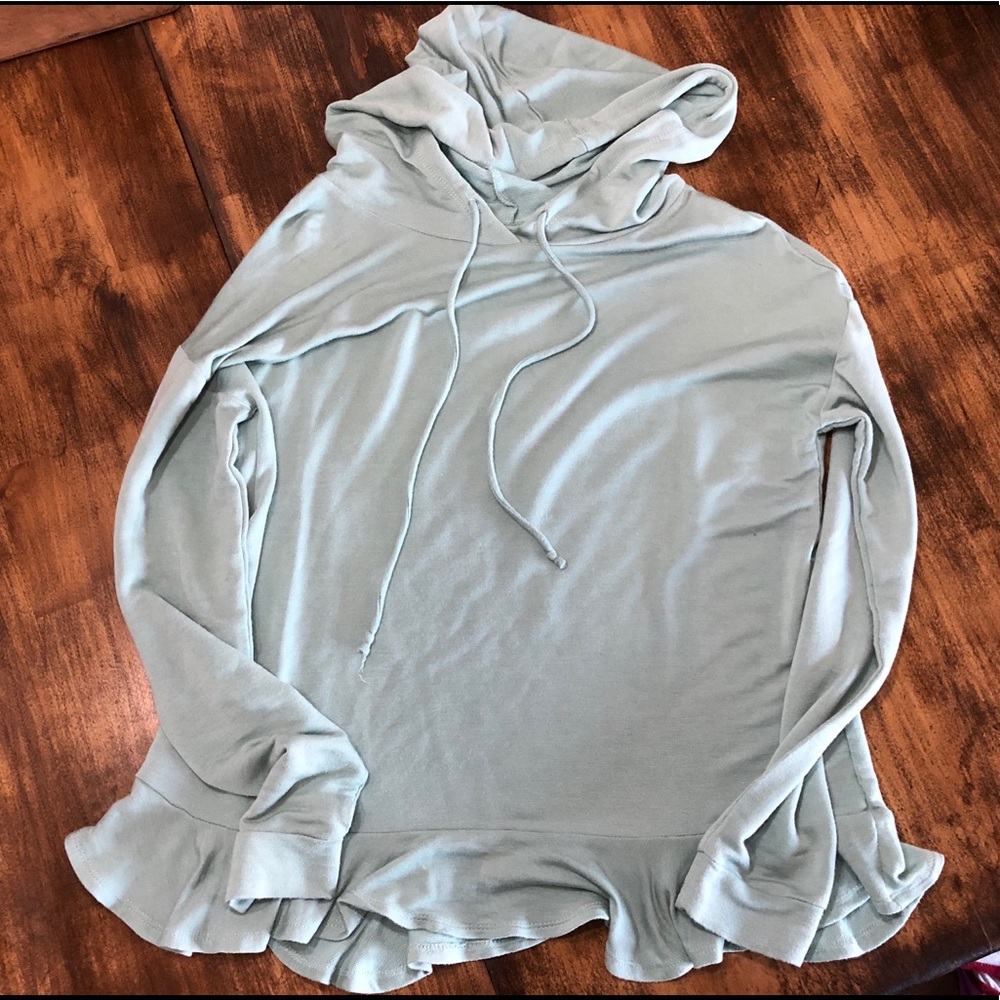 Ruffle Hem Hoodie